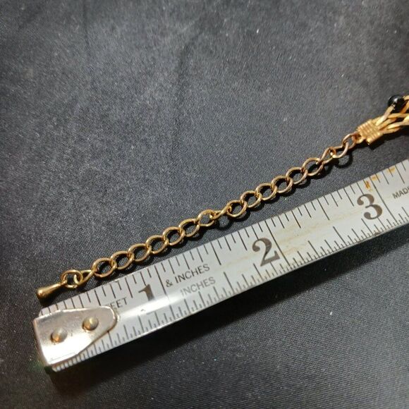 Vintage Exquisite Custom Handmade Woven Bead Gold Tone Choker Necklace - Picture 7 of 9